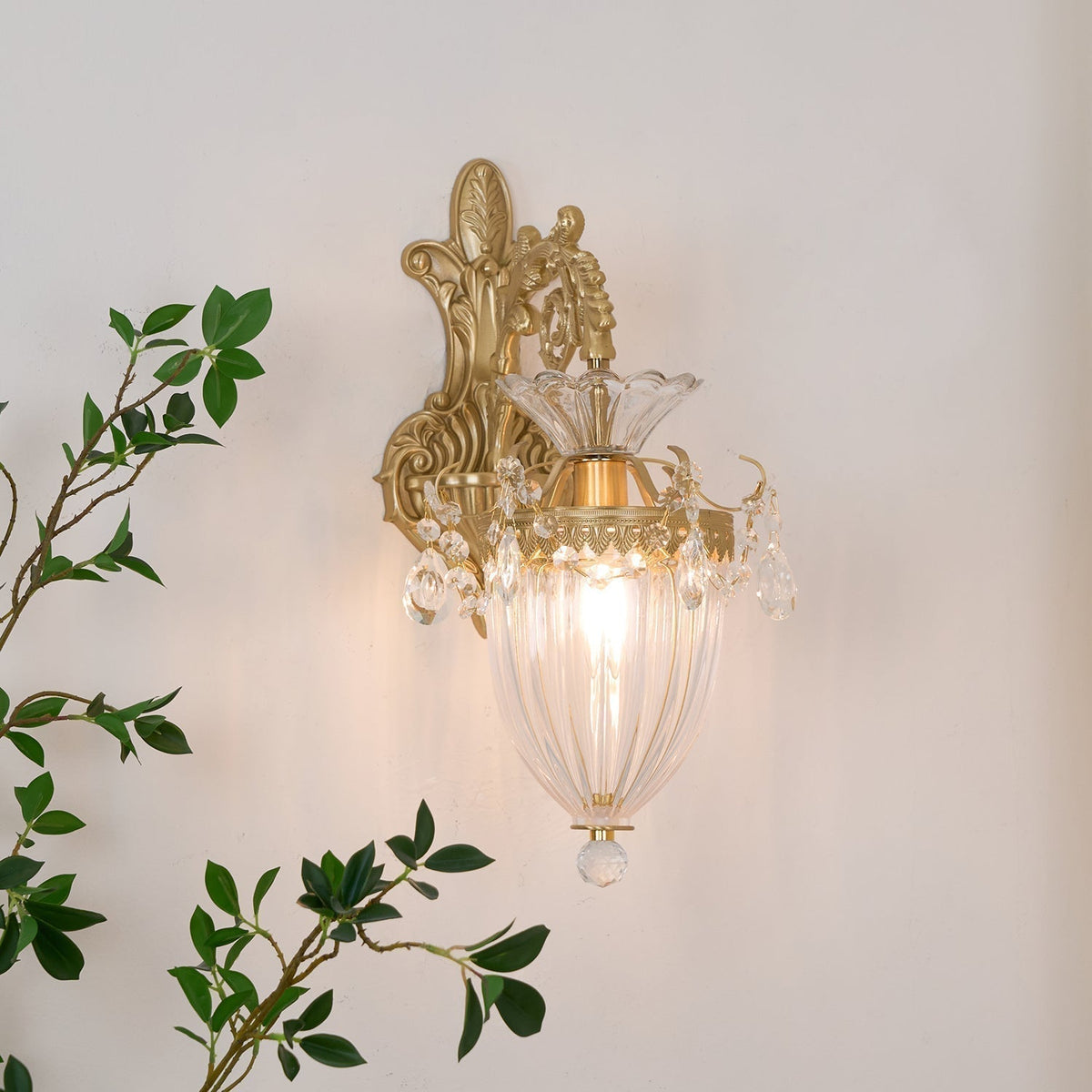 Vireon aplique de pared doble dorado moderno