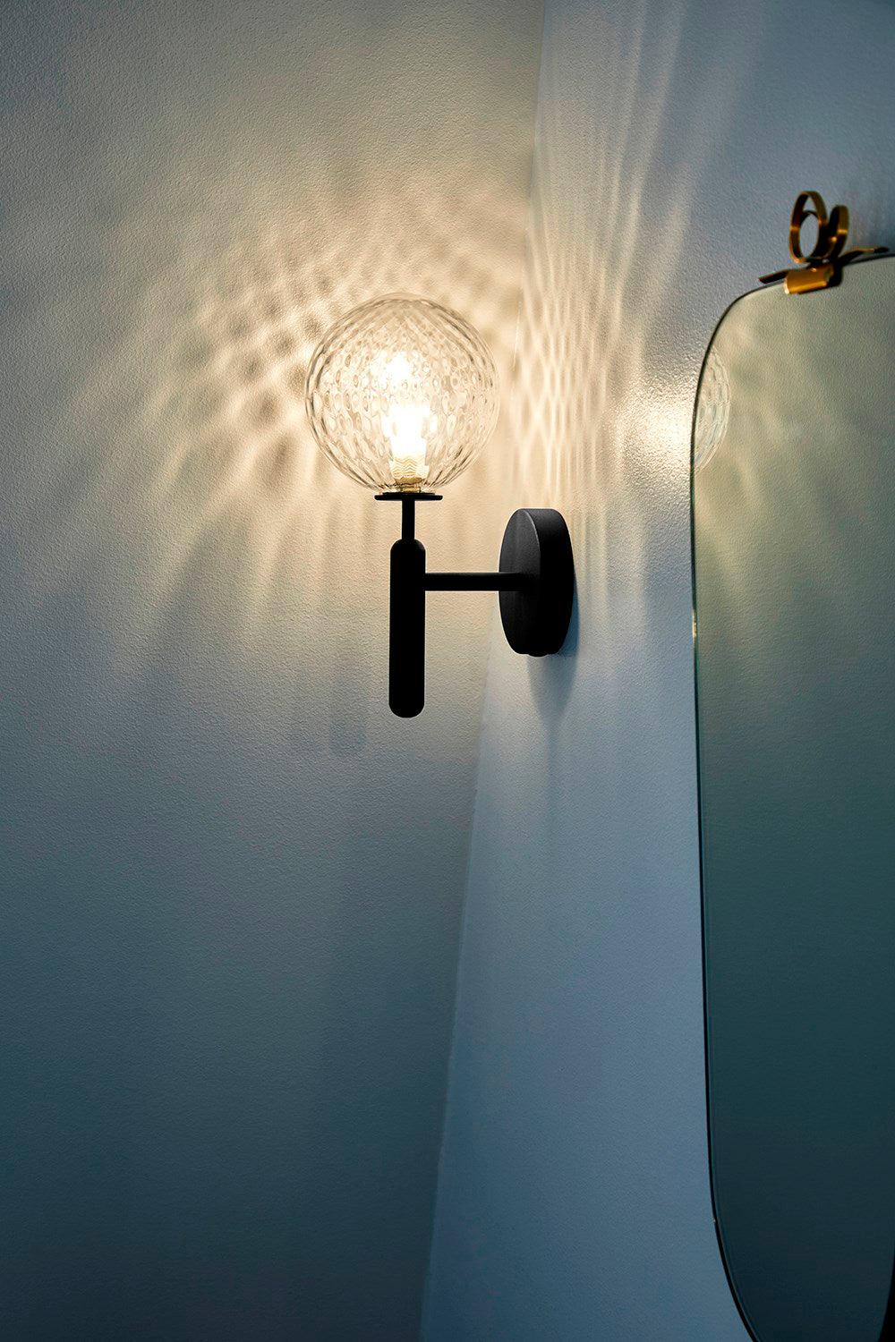 Kynlo aplique de pared con globos de vidrio claro estilo nórdico enchufable esfera