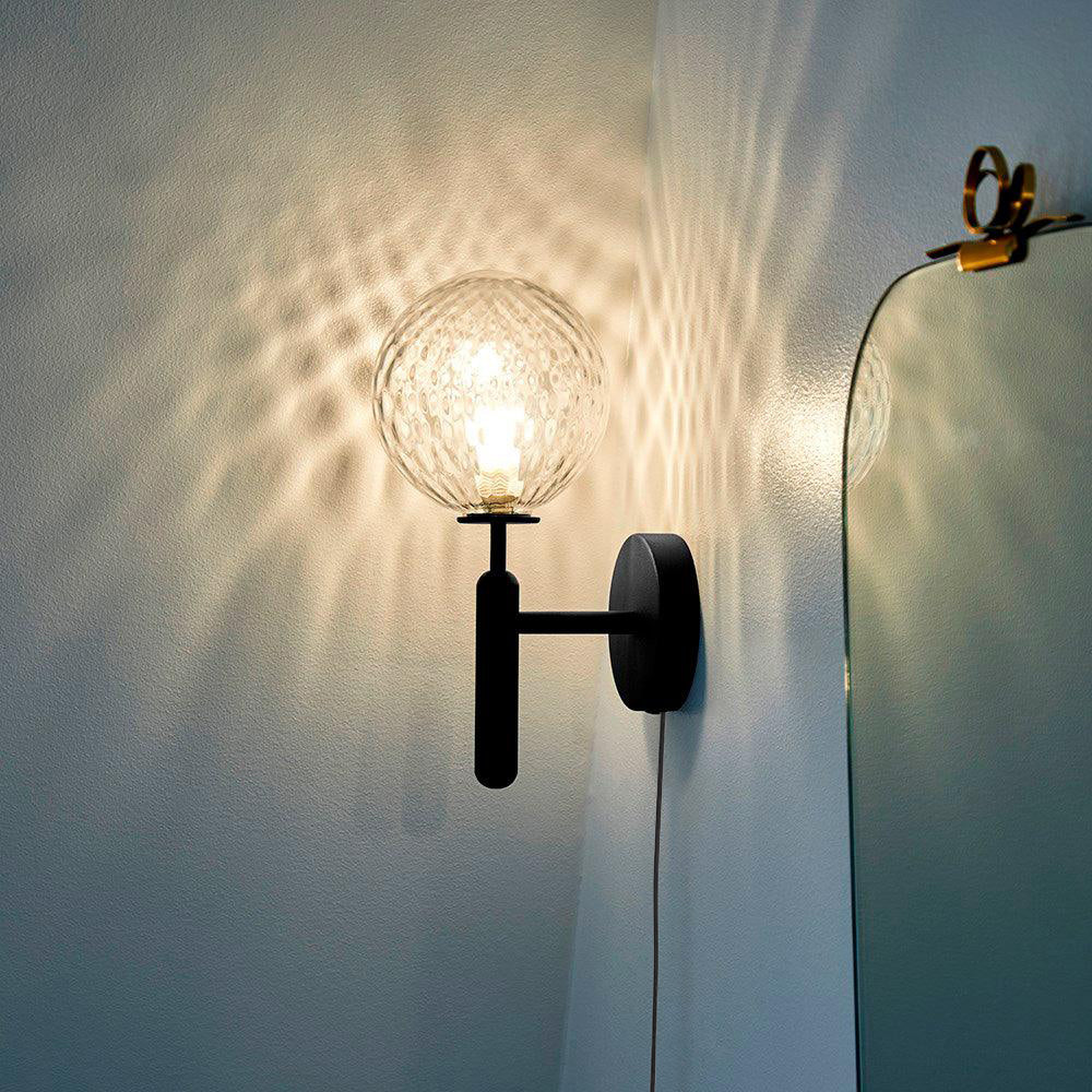 Kynlo aplique de pared con globos de vidrio claro estilo nórdico enchufable esfera