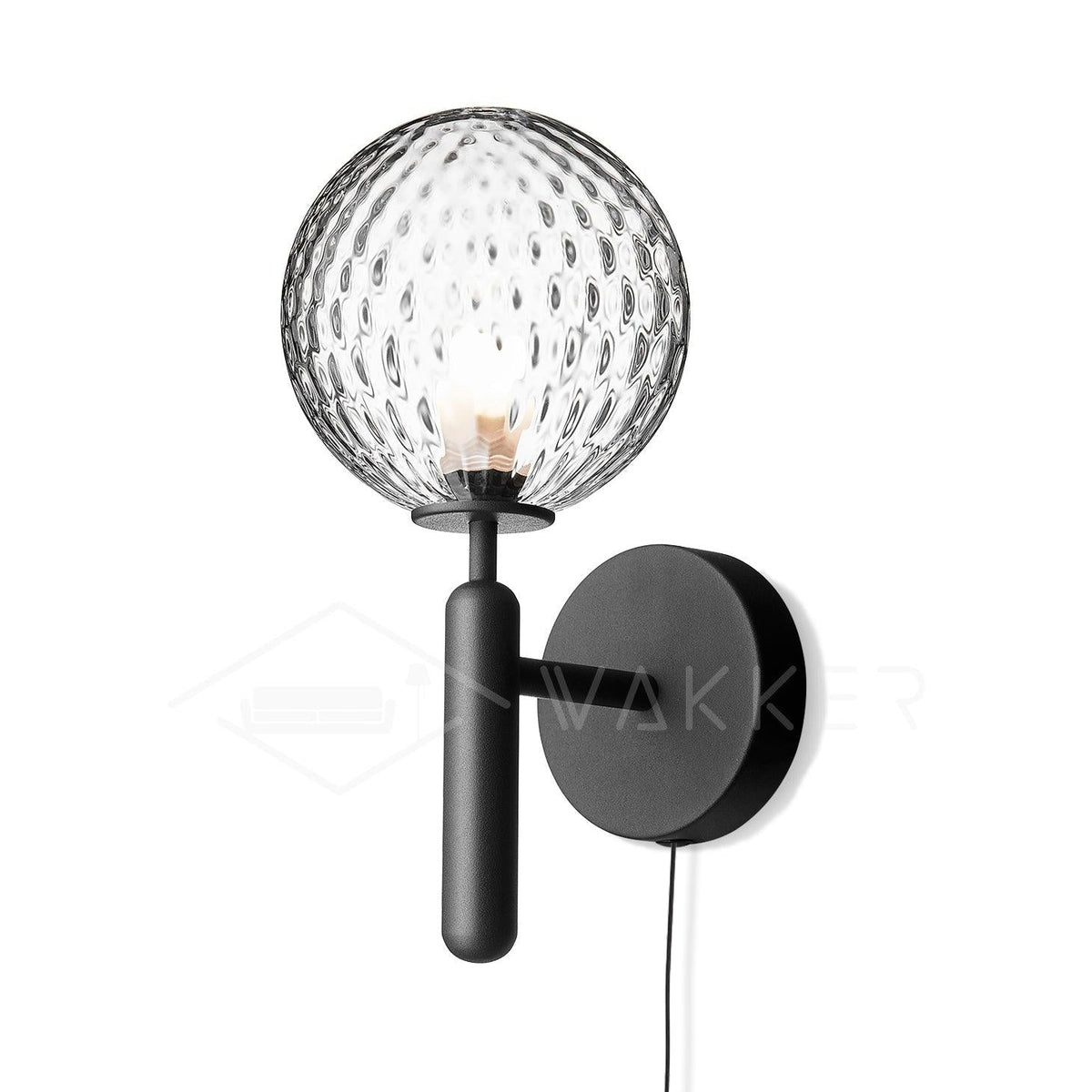 Kynlo aplique de pared con globos de vidrio claro estilo nórdico enchufable esfera