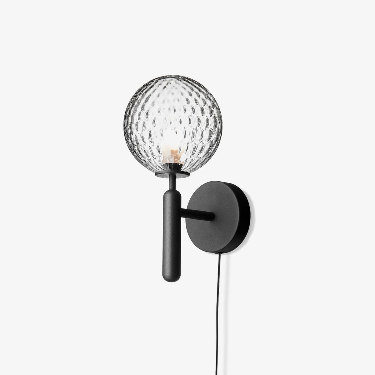 Kynlo aplique de pared con globos de vidrio claro estilo nórdico enchufable esfera