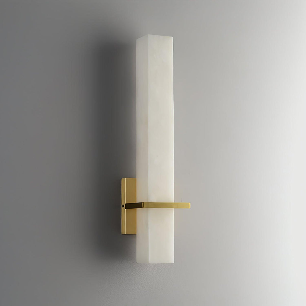Eiriaya aplique de pared blanco alabastro latón moderno cuboide