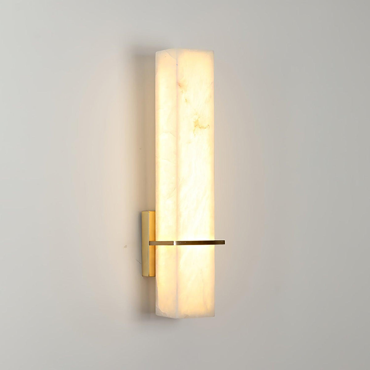 Eiriaya aplique de pared blanco alabastro latón moderno cuboide