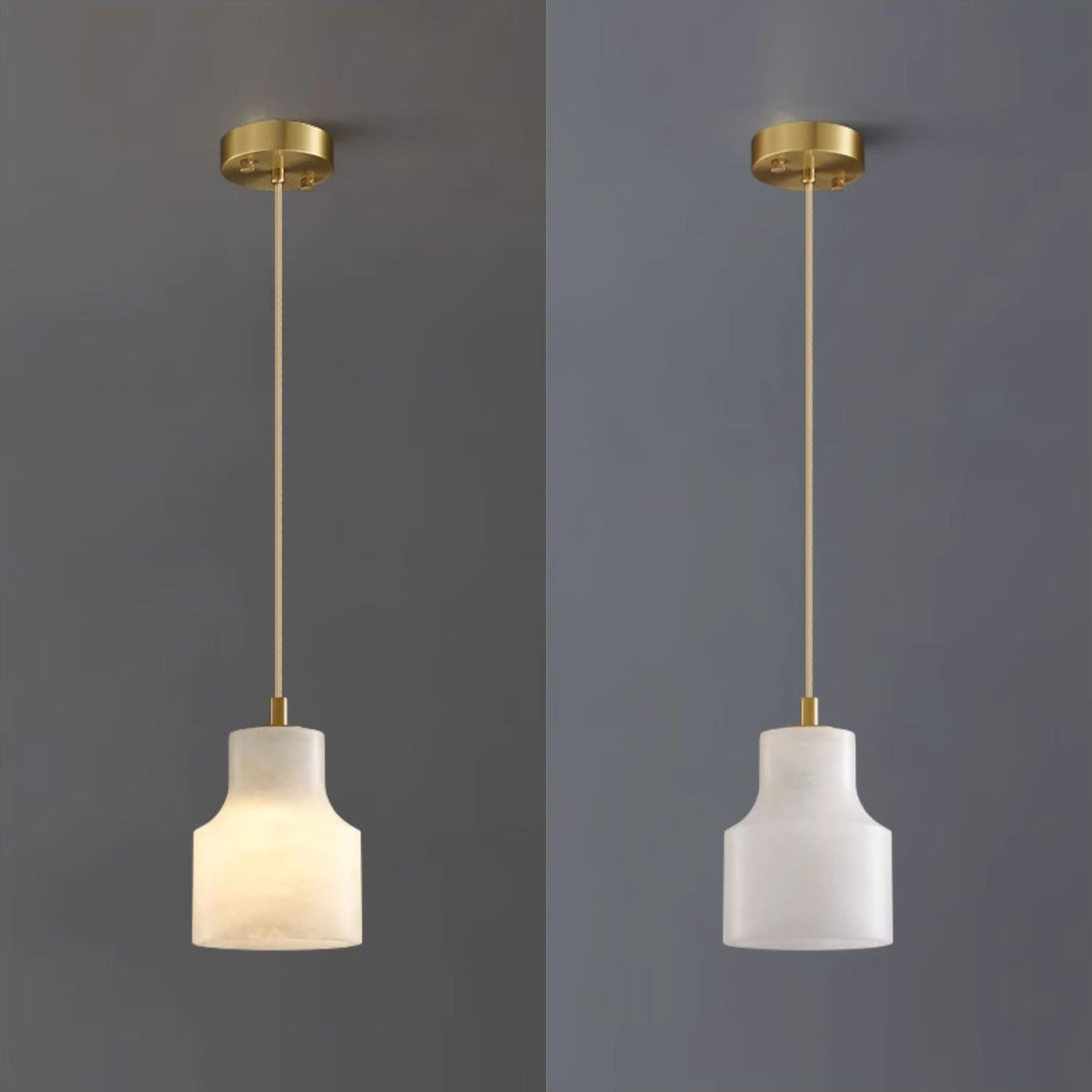 Ritta Alabaster Pendant Light Brass Luxurious