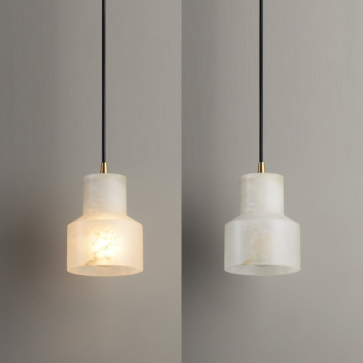 Ritta Alabaster Pendant Light Brass Luxurious