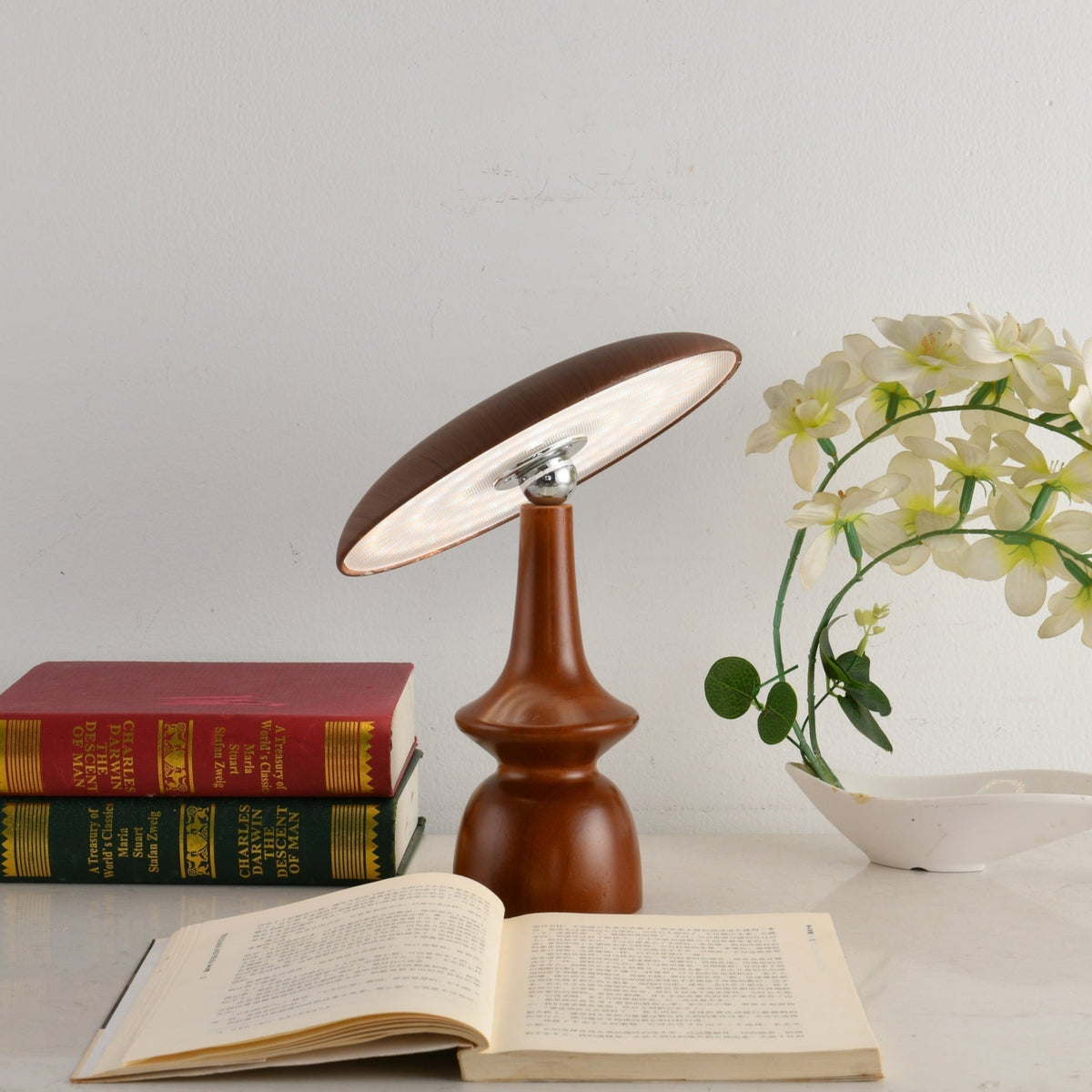 Orbis lámpara de mesa vintage de madera