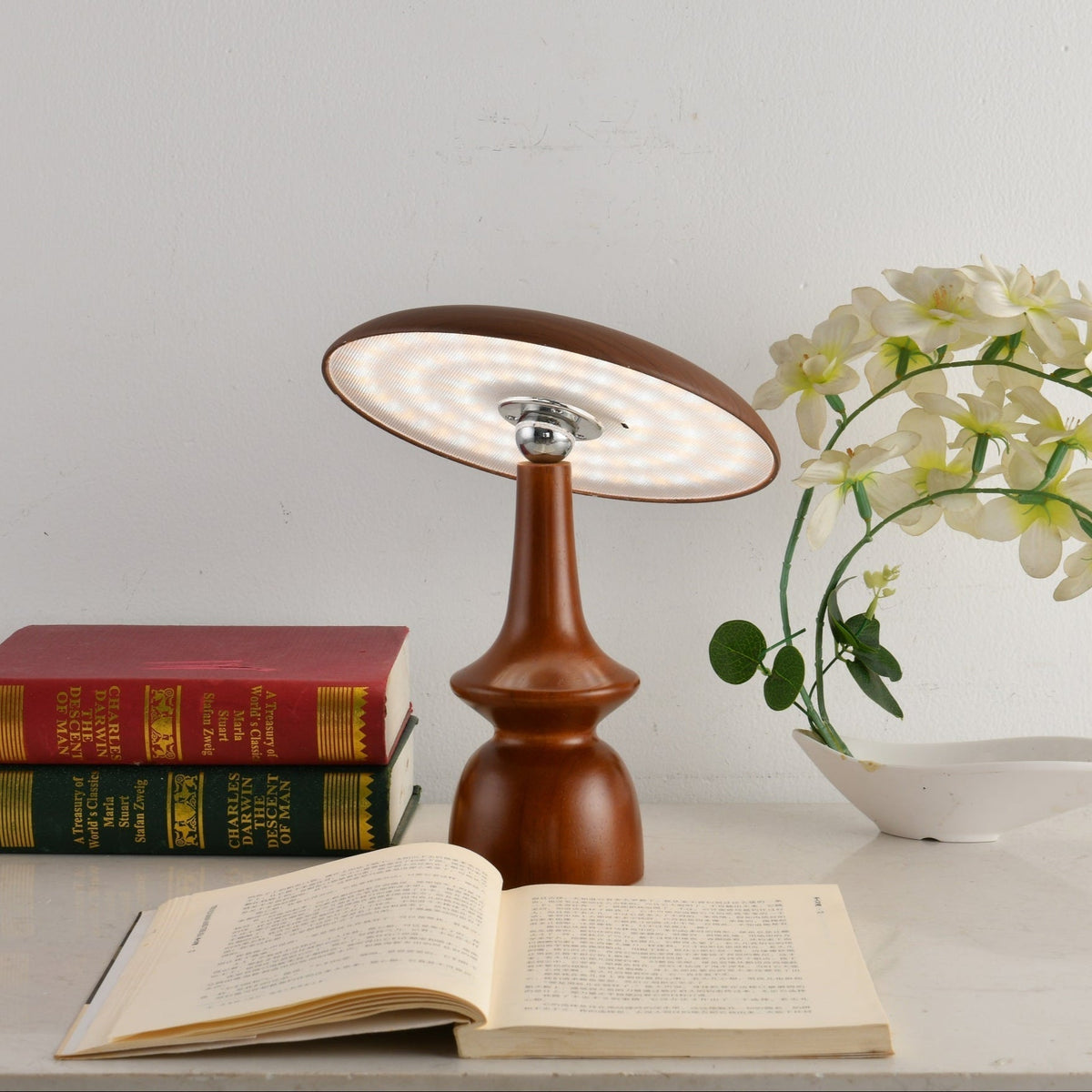 Orbis lámpara de mesa vintage de madera
