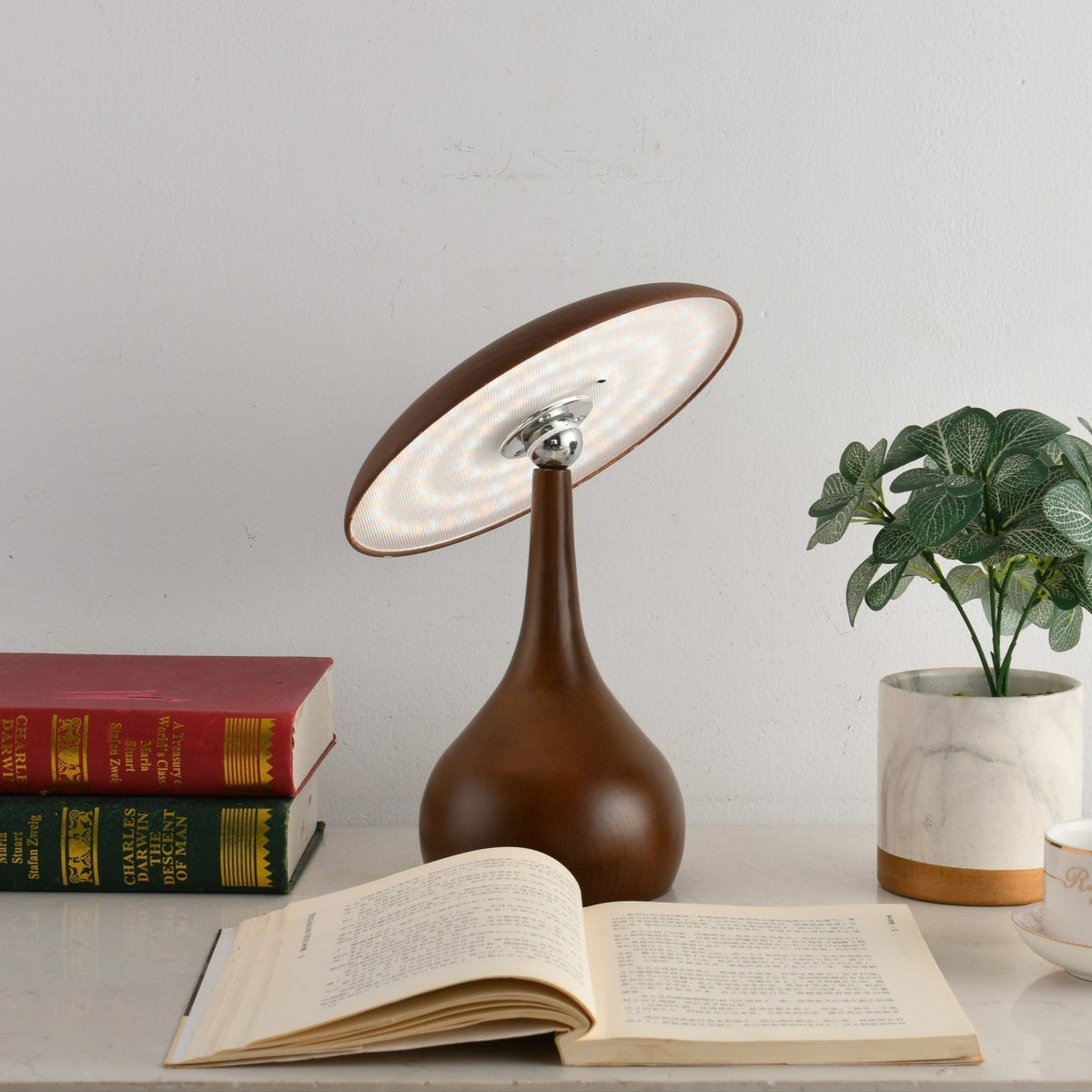 Orbis lámpara de mesa vintage de madera