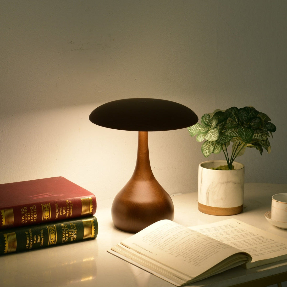 Orbis lámpara de mesa vintage de madera