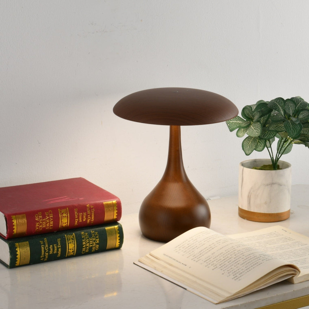 Orbis lámpara de mesa vintage de madera