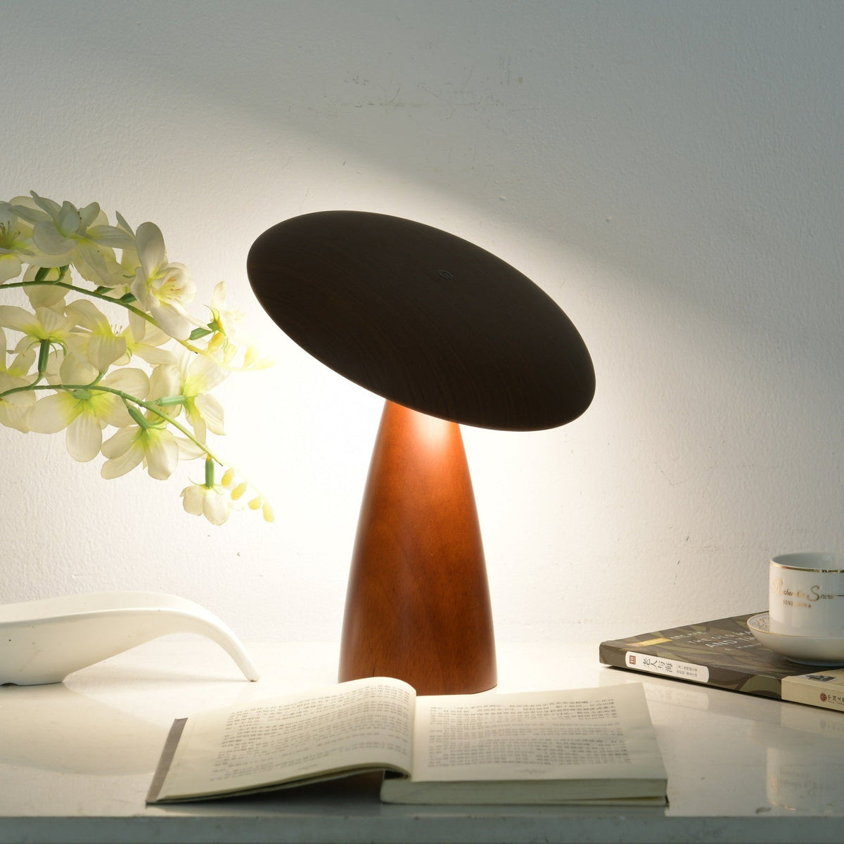 Orbis lámpara de mesa vintage de madera