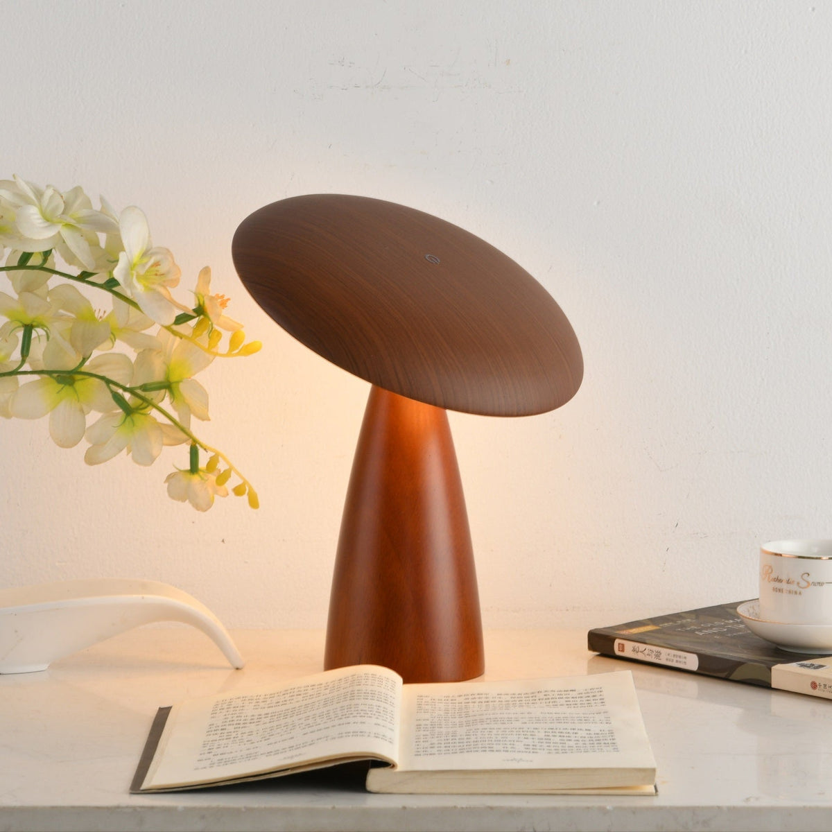 Orbis lámpara de mesa vintage de madera