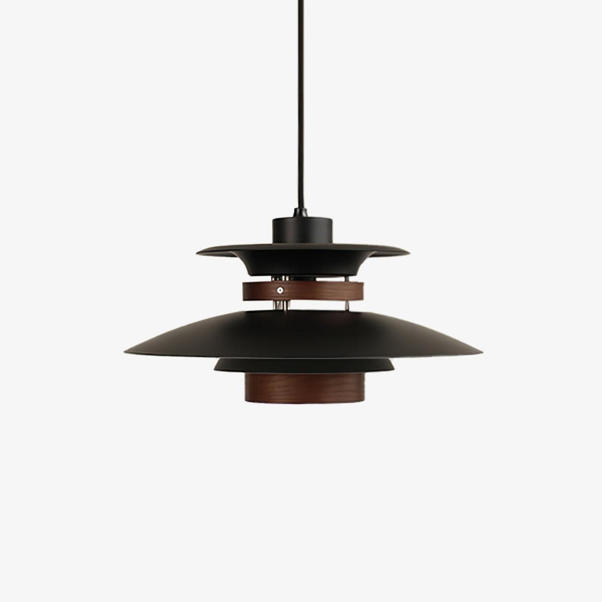 Xyla lámpara colgante de madera con pantalla superpuesta nórdica para comedor