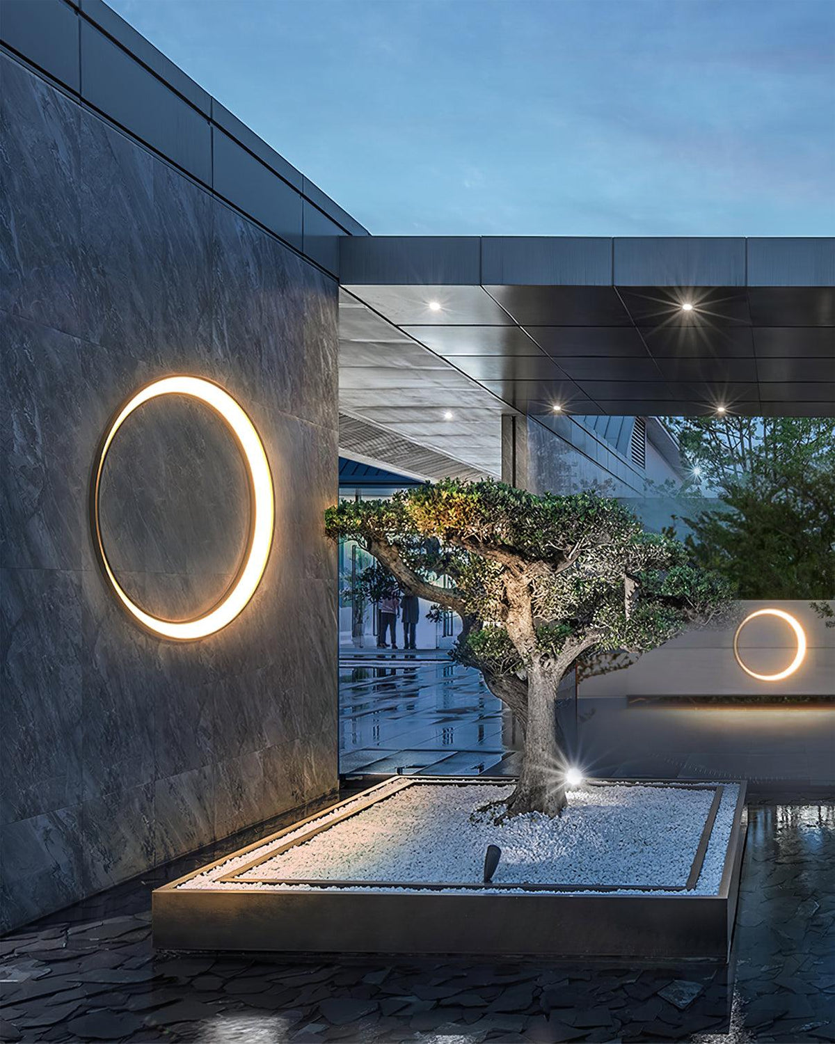 Noreliella aplique de pared circular LED exterior