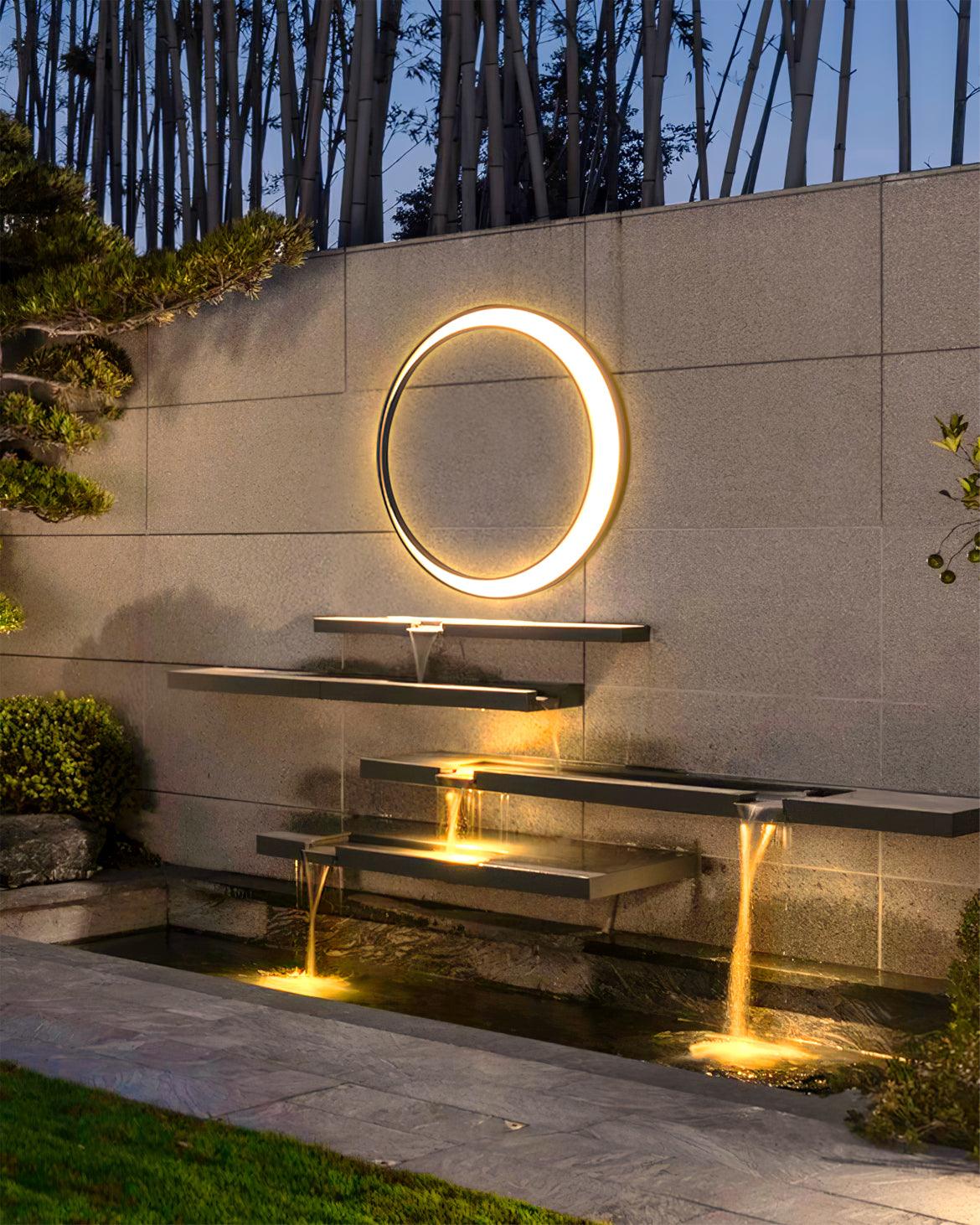 Noreliella aplique de pared circular LED exterior