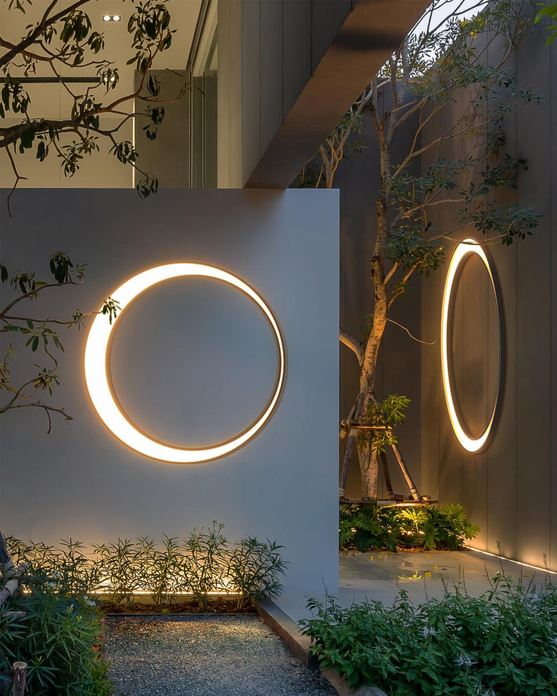 Noreliella aplique de pared circular LED exterior