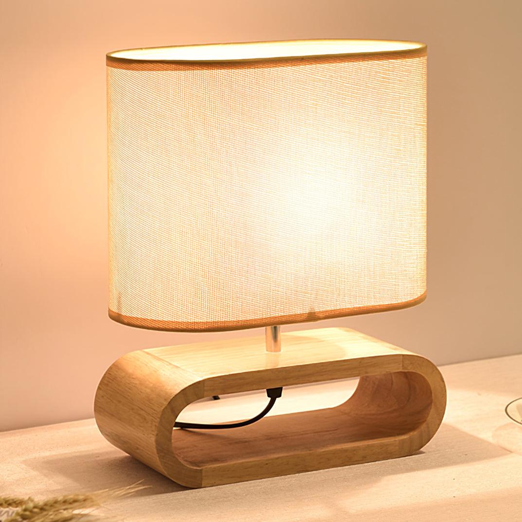 Loop lámpara de mesa rústica de madera
