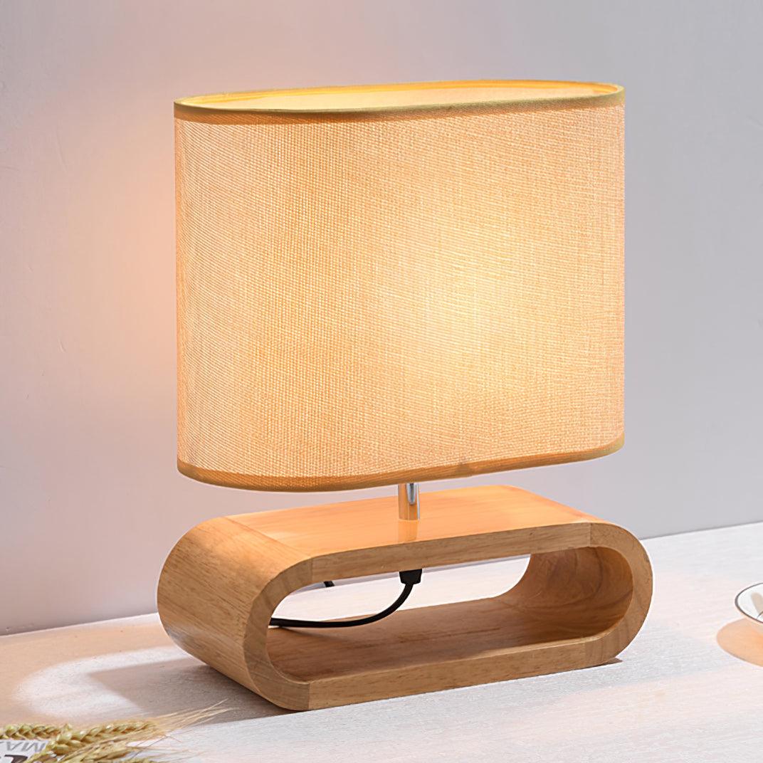 Loop lámpara de mesa rústica de madera