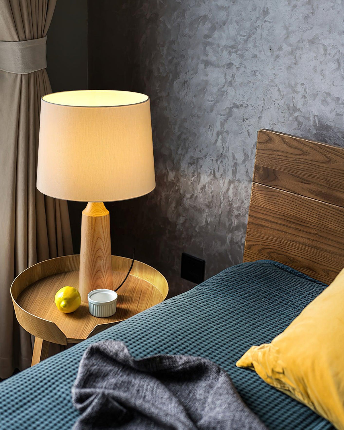 Harry lámpara de mesa contemporánea de madera