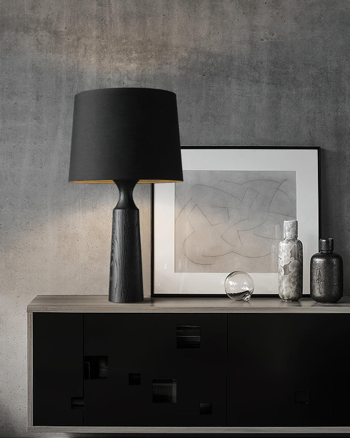 Harry lámpara de mesa contemporánea de madera
