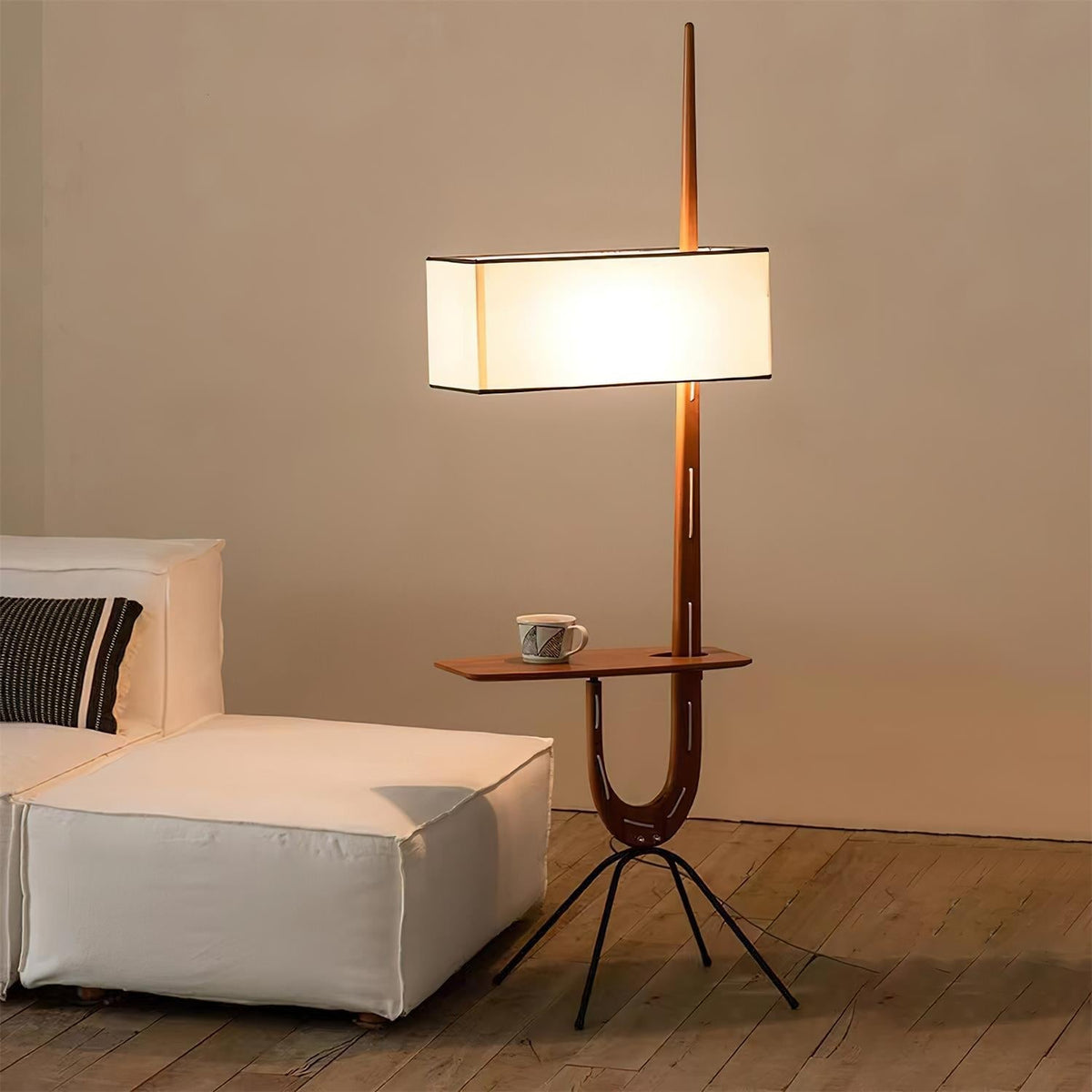 Lople lámpara de pie de madera