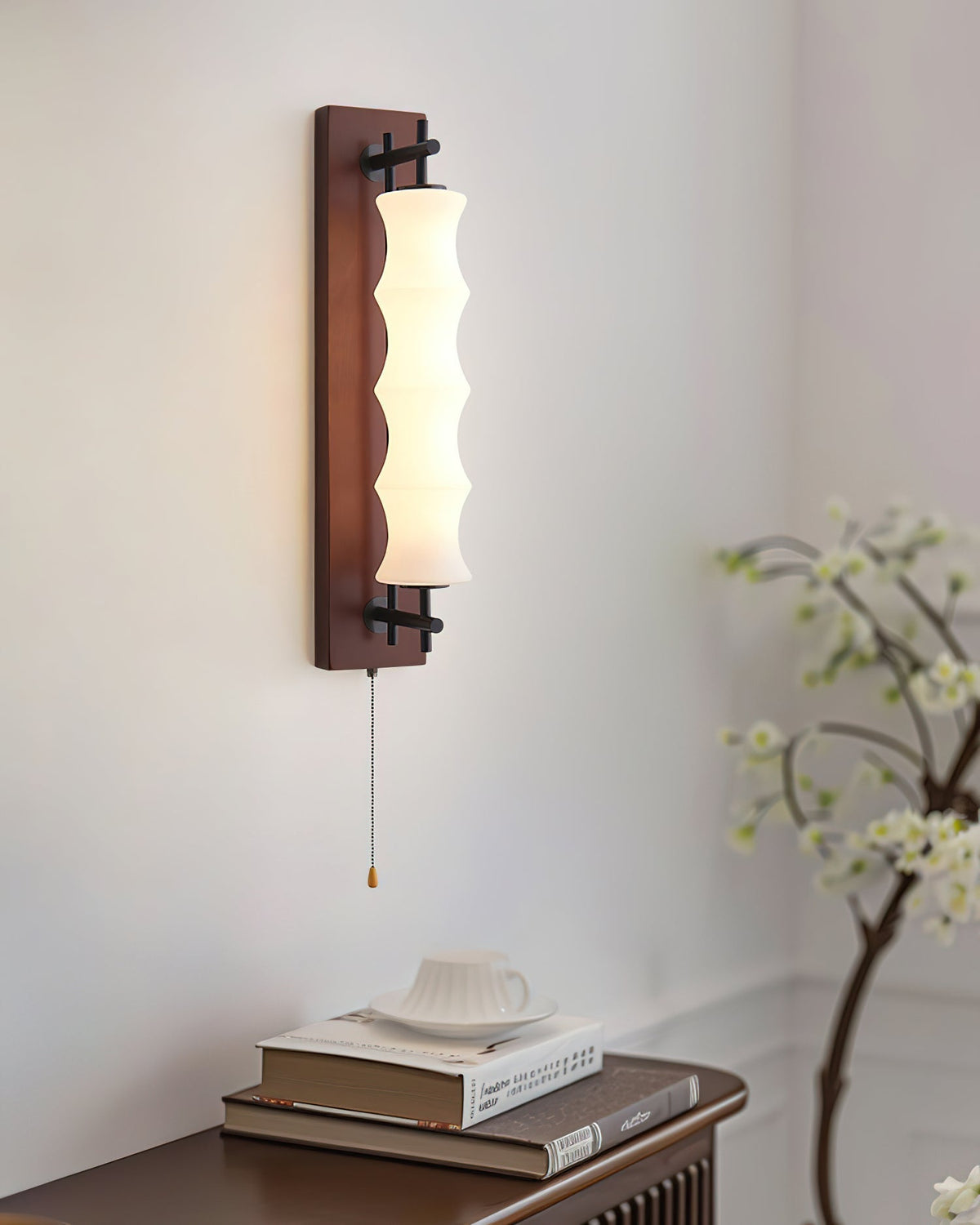 Eireelia aplique de pared con pantalla de vidrio ondulado