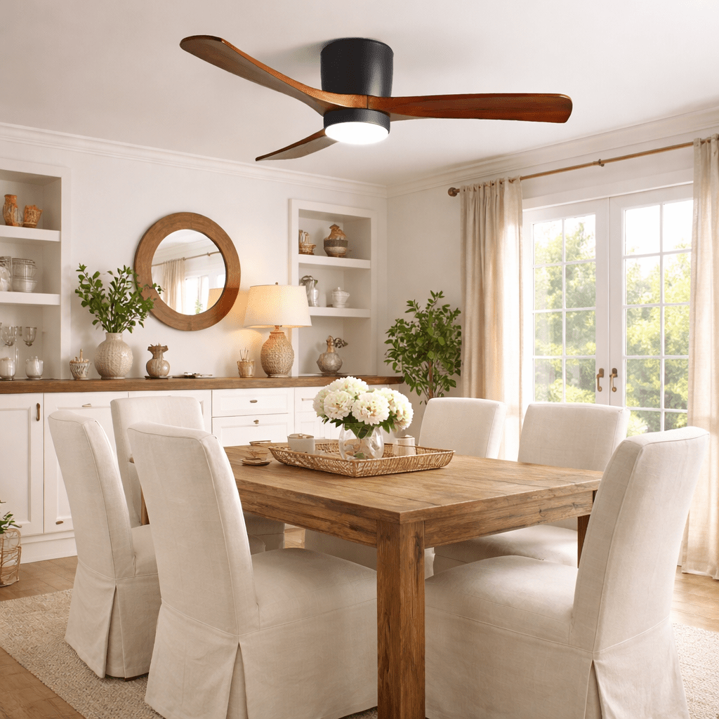 Ventilador de Techo con Luz Ezra Nórdico de Madera