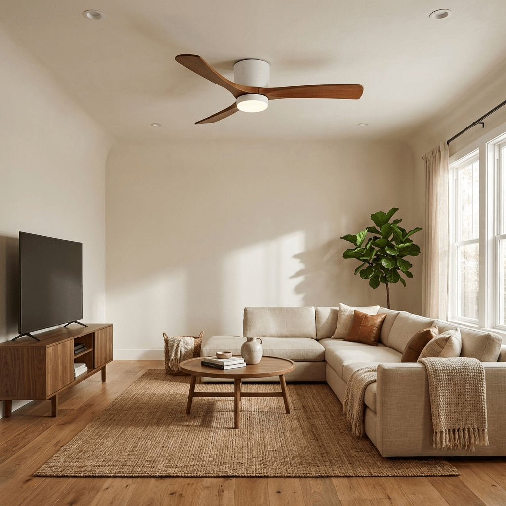 Ventilador de Techo con Luz Ezra Nórdico de Madera