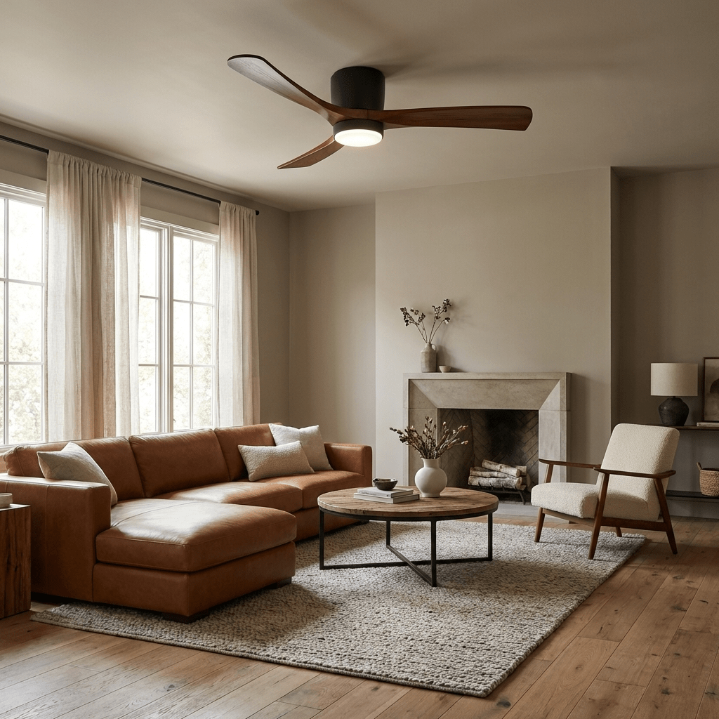 Ventilador de Techo con Luz Ezra Nórdico de Madera