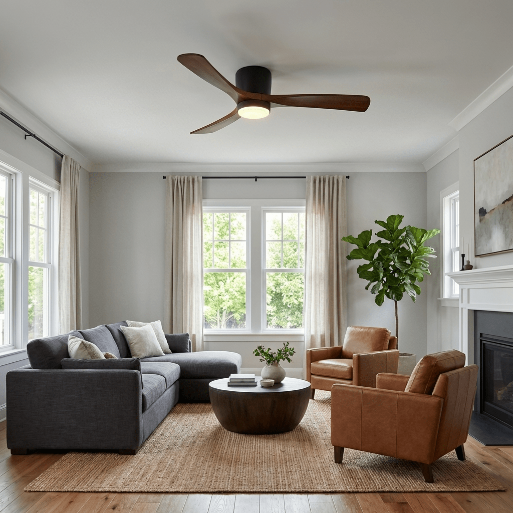 Ventilador de Techo con Luz Ezra Nórdico de Madera