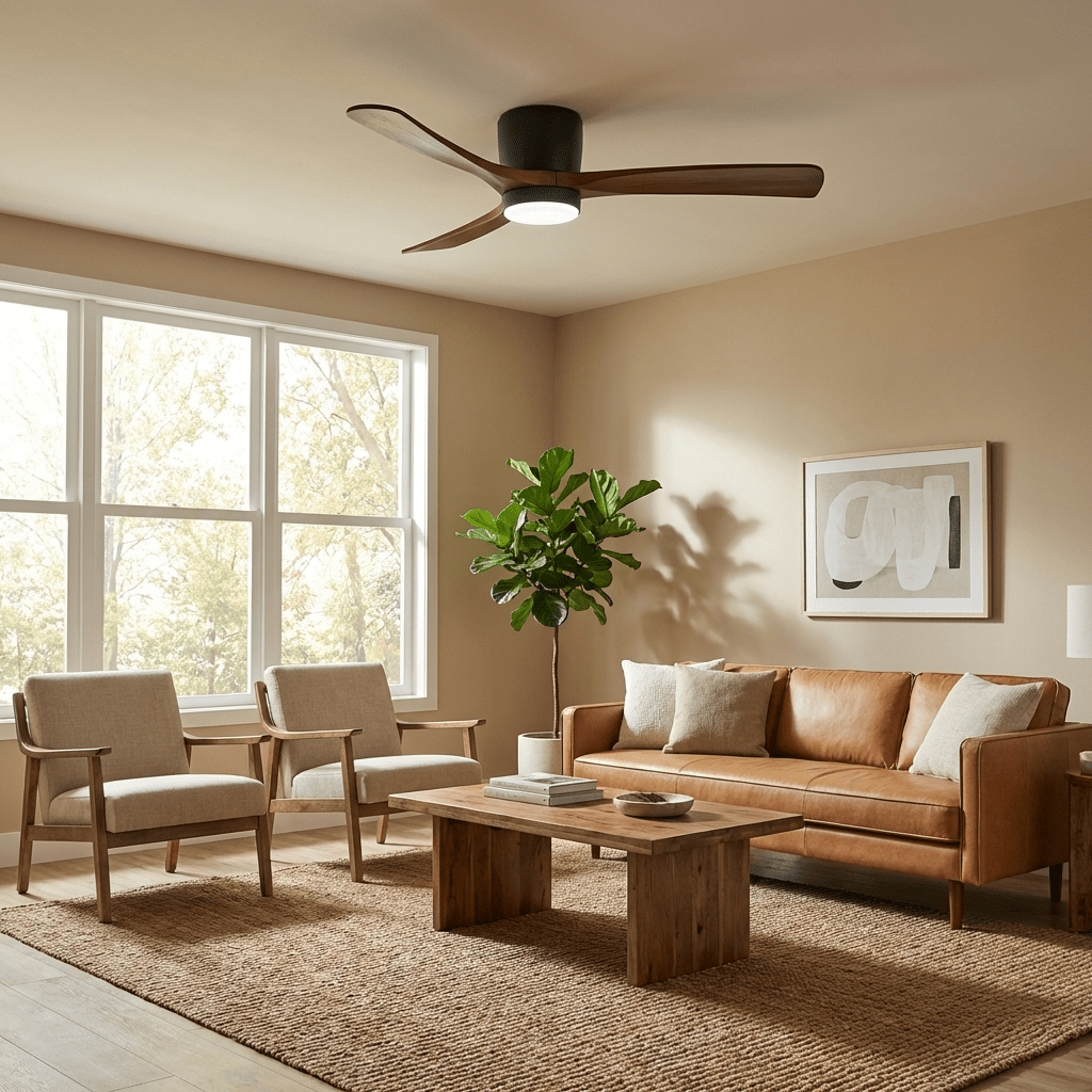 Ventilador de Techo con Luz Ezra Nórdico de Madera