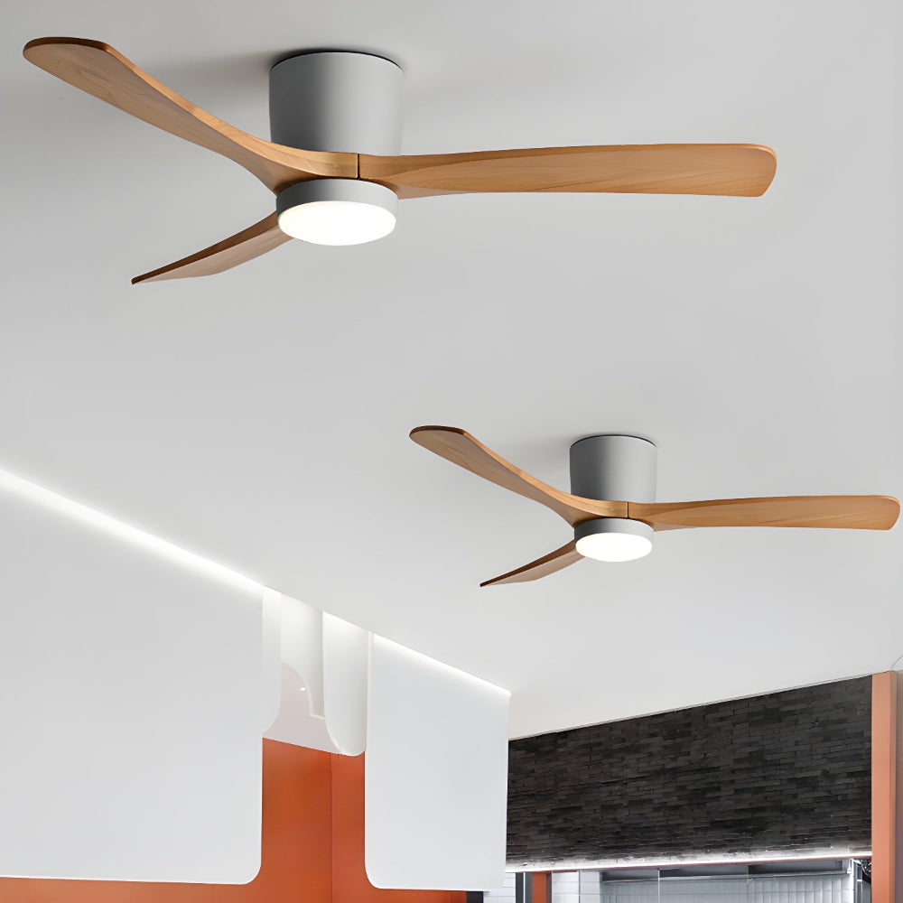 Ventilador de Techo Moderno de Madera Elena con Luz