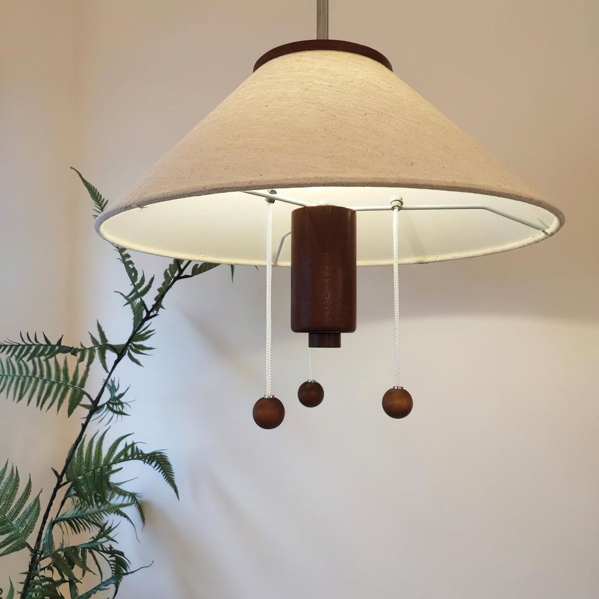 Zathee lámpara colgante nórdica de madera y tejido Art de estilo clásico