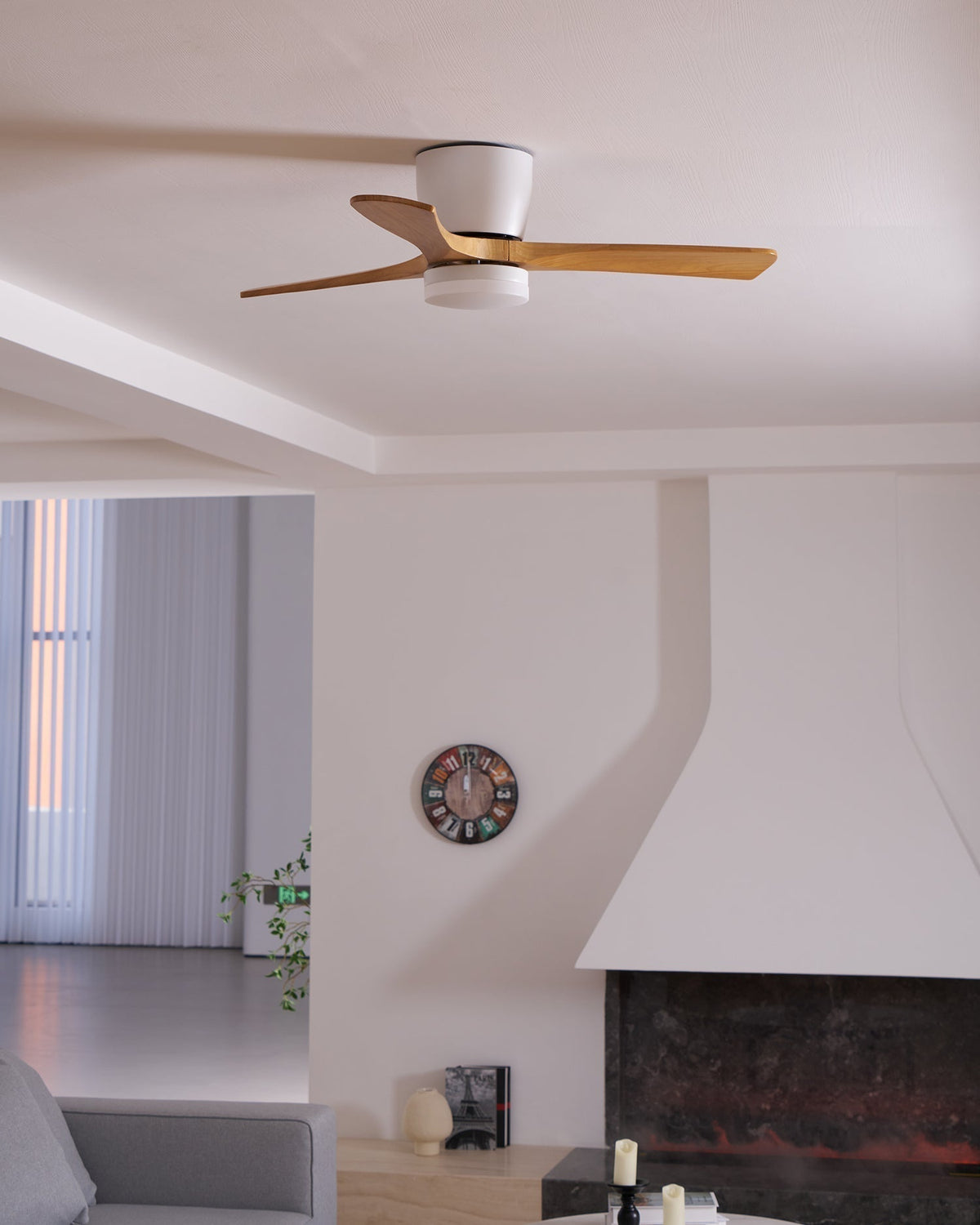 Ventilador de Techo con Luz Ezra Nórdico de Madera