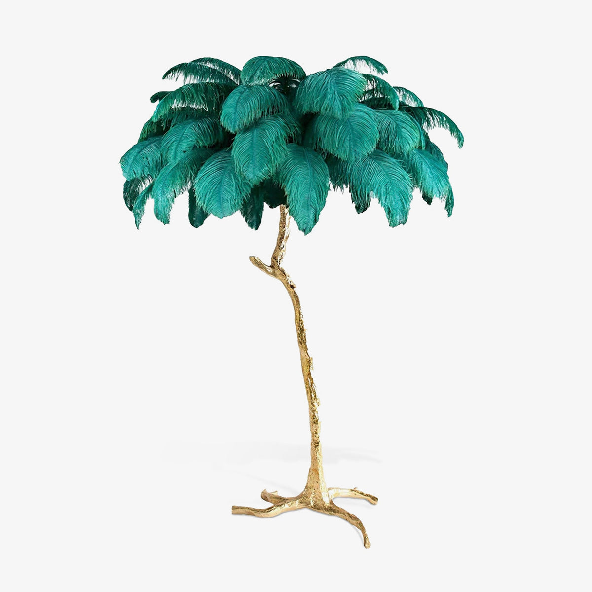 Selis lámpara de pie con pluma y latón