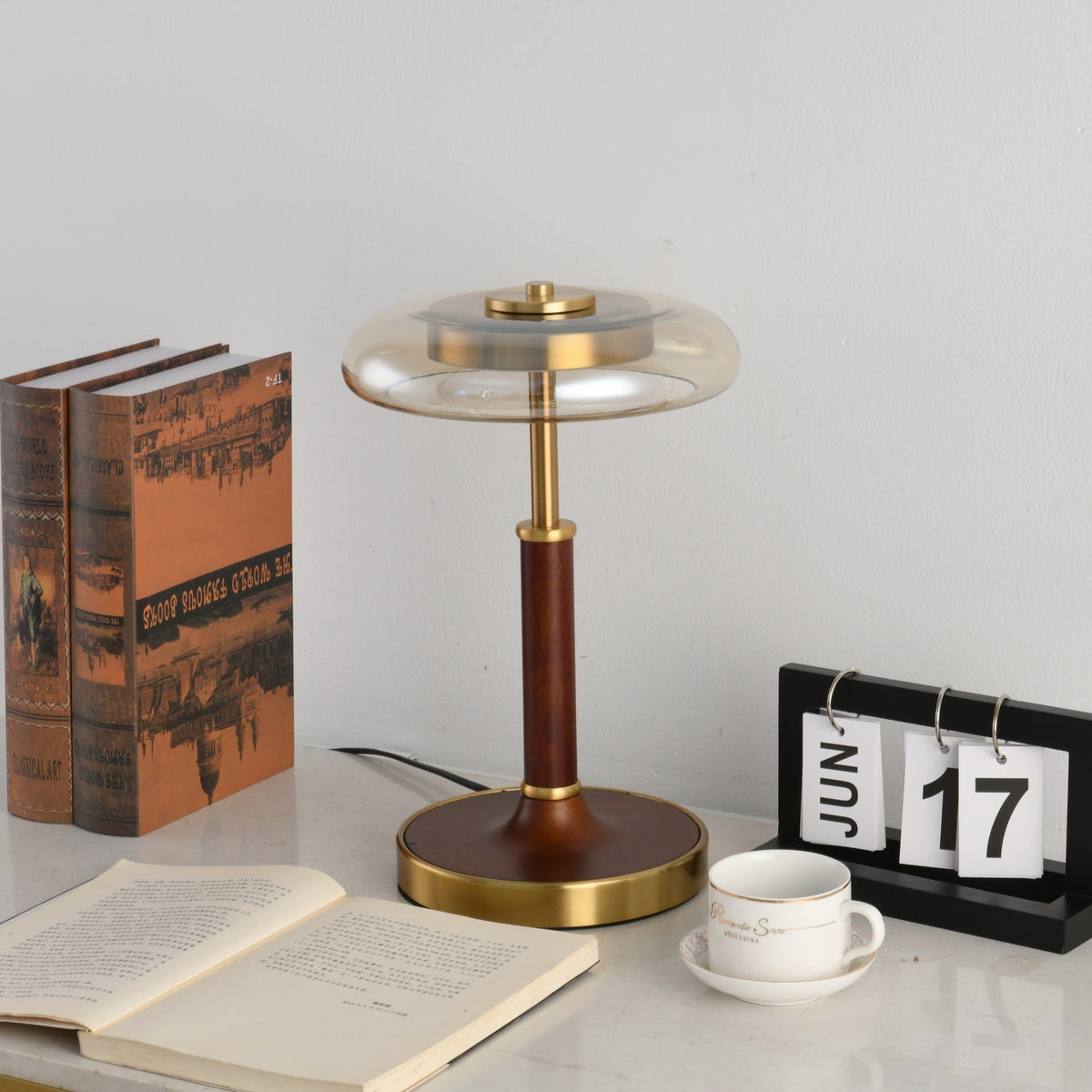 Layla lámpara de mesa Vintage de vidrio