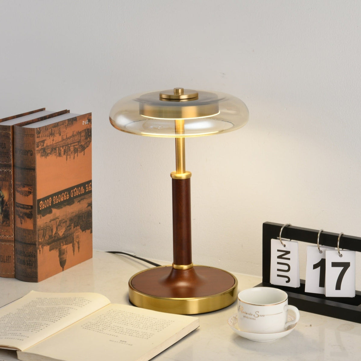 Layla lámpara de mesa Vintage de vidrio