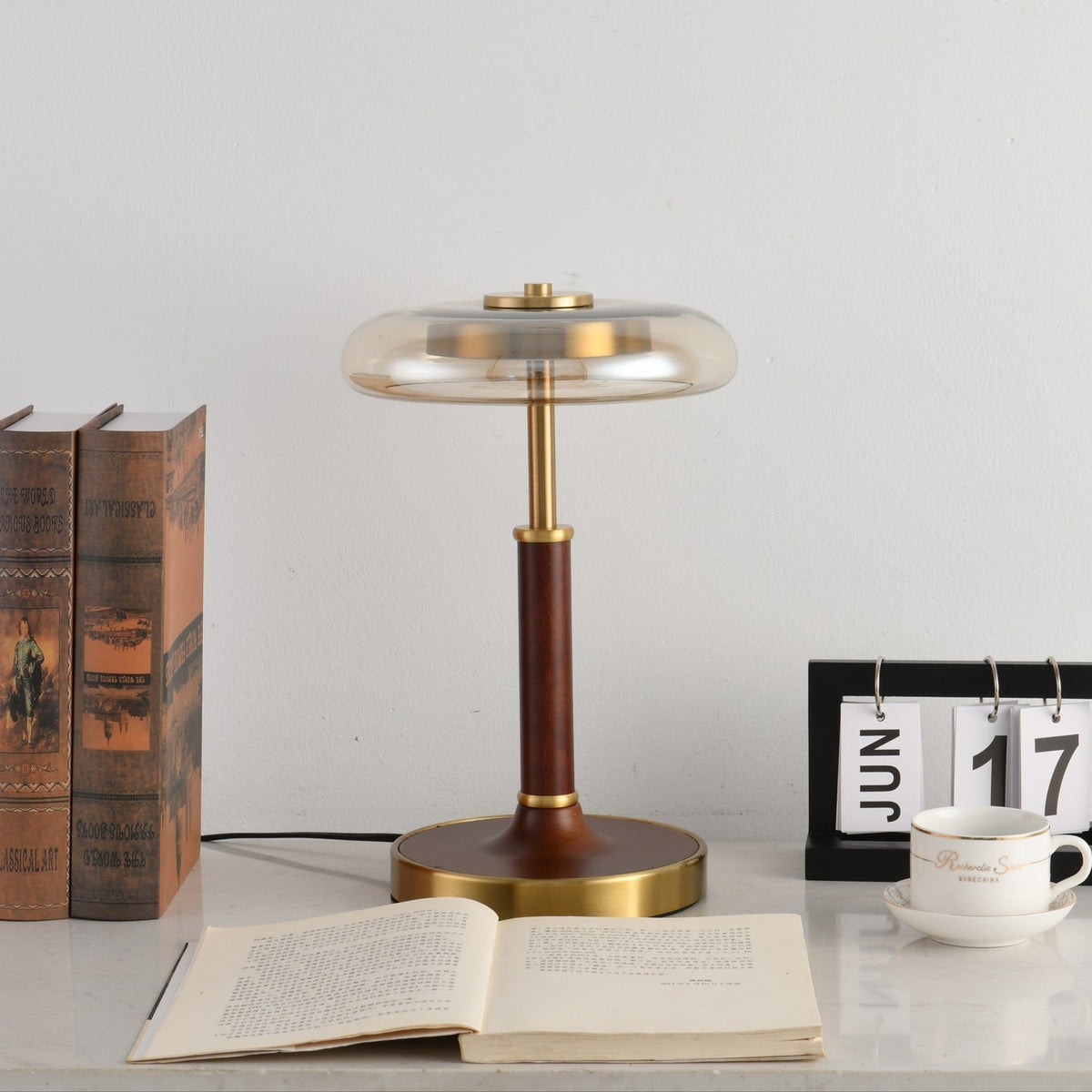 Layla lámpara de mesa Vintage de vidrio