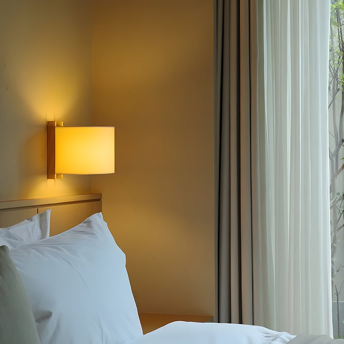 Mirarenne aplique de pared minimalista con pantalla de tejido