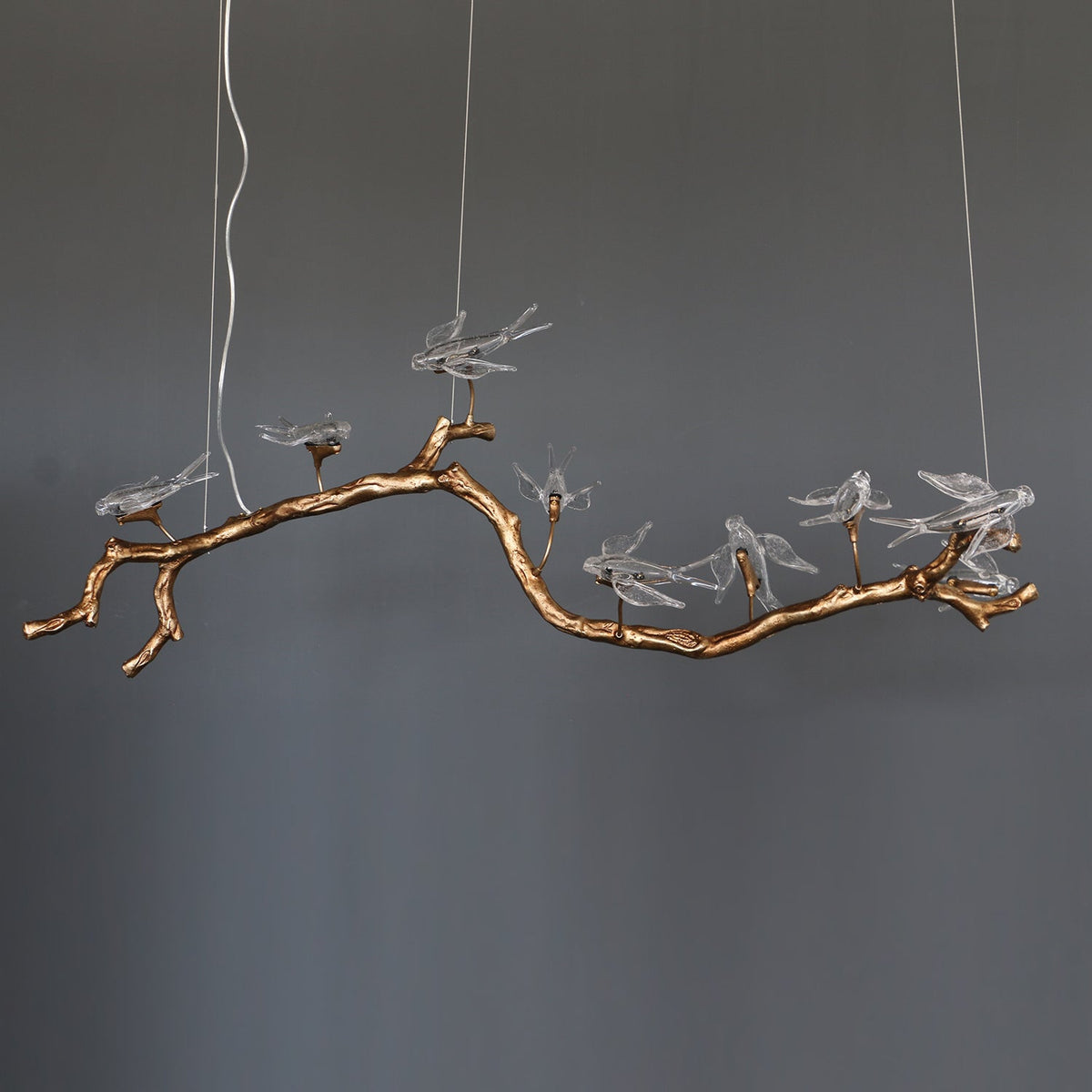 Dovemere Lámpara de Araña Lineal de Ramas y Pájaros