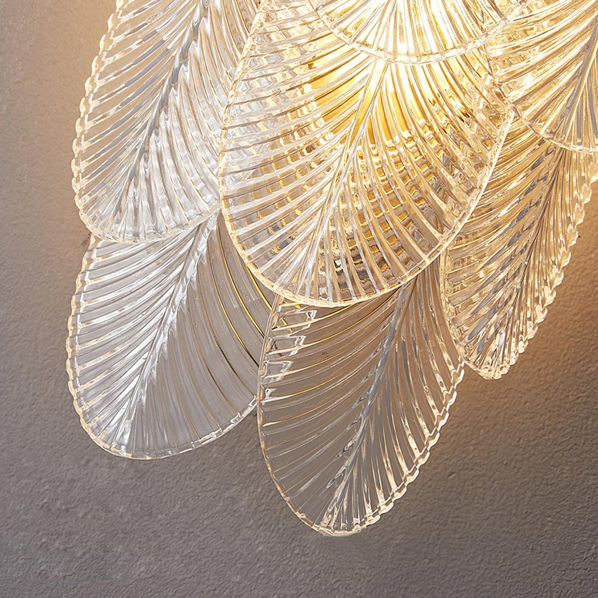 Eveno aplique de pared Metal vidrio inspirado en hojas