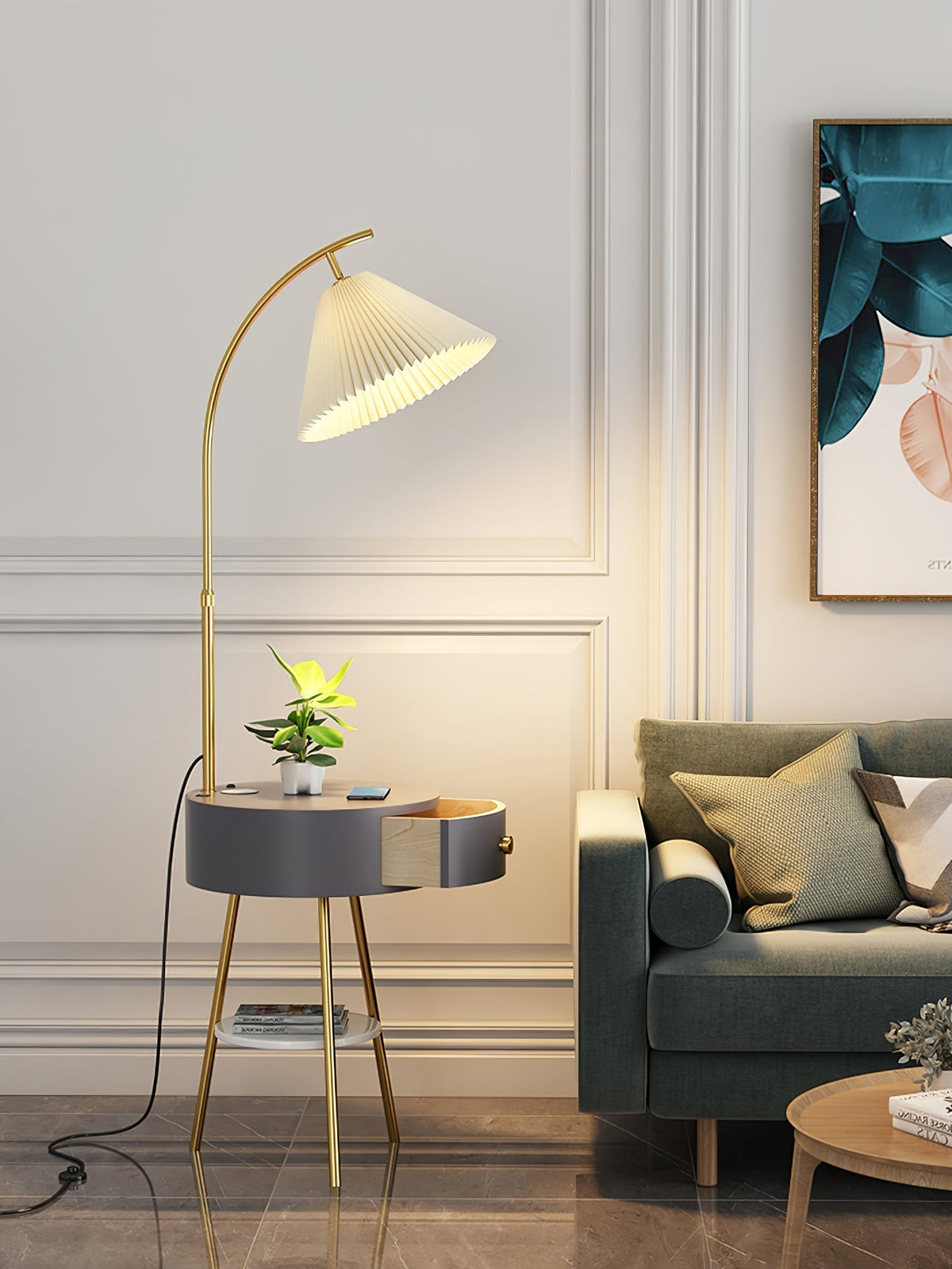 Arcora plisada Arc Floor Light