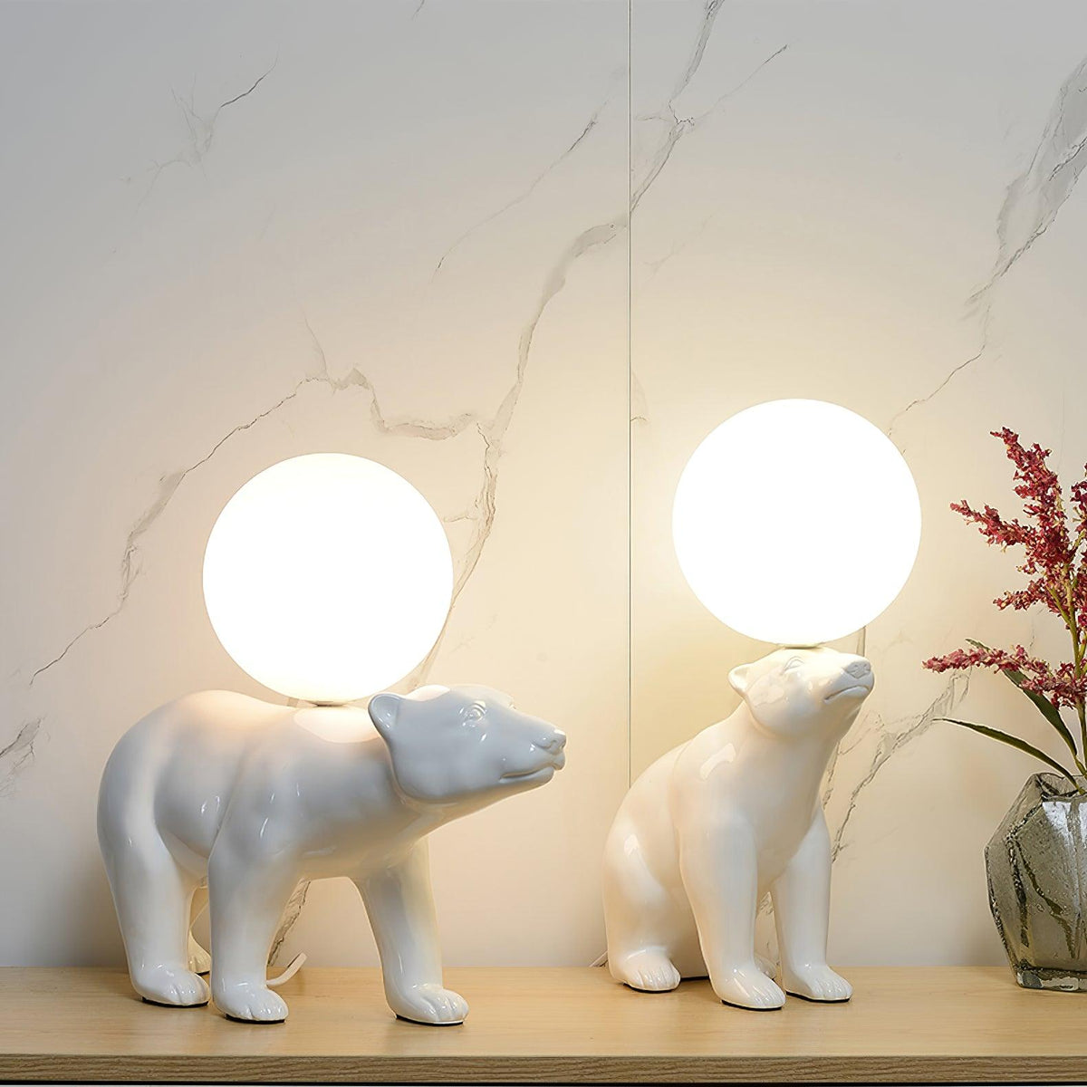 Bellano lámpara de mesa Whimsical de resina
