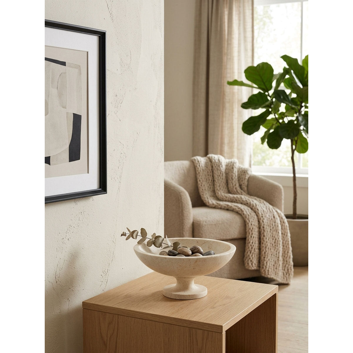 Cuenco de piedra con pedestal Ulvercombe