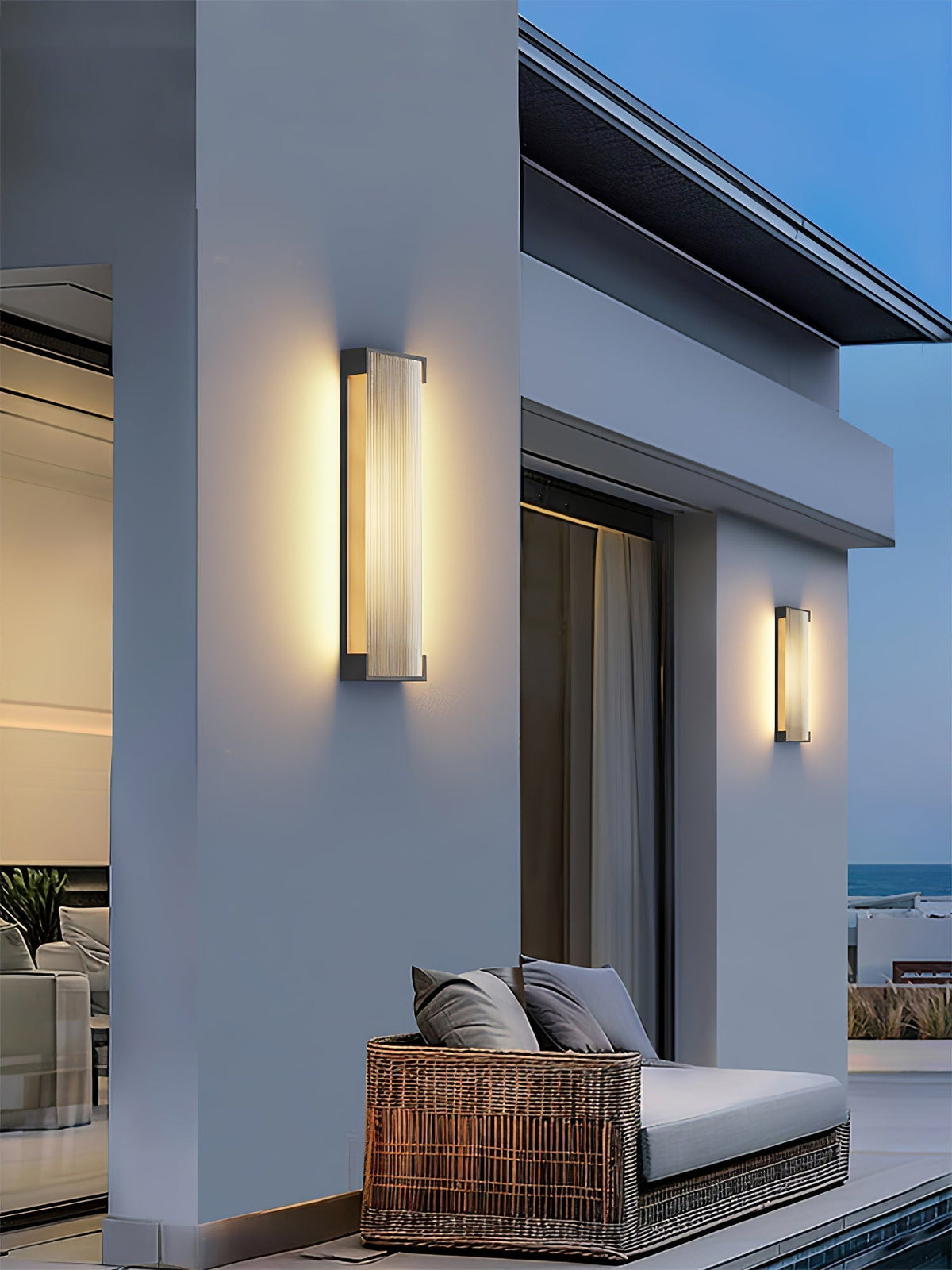 Elaerielle aplique de pared rectangular solar exterior único