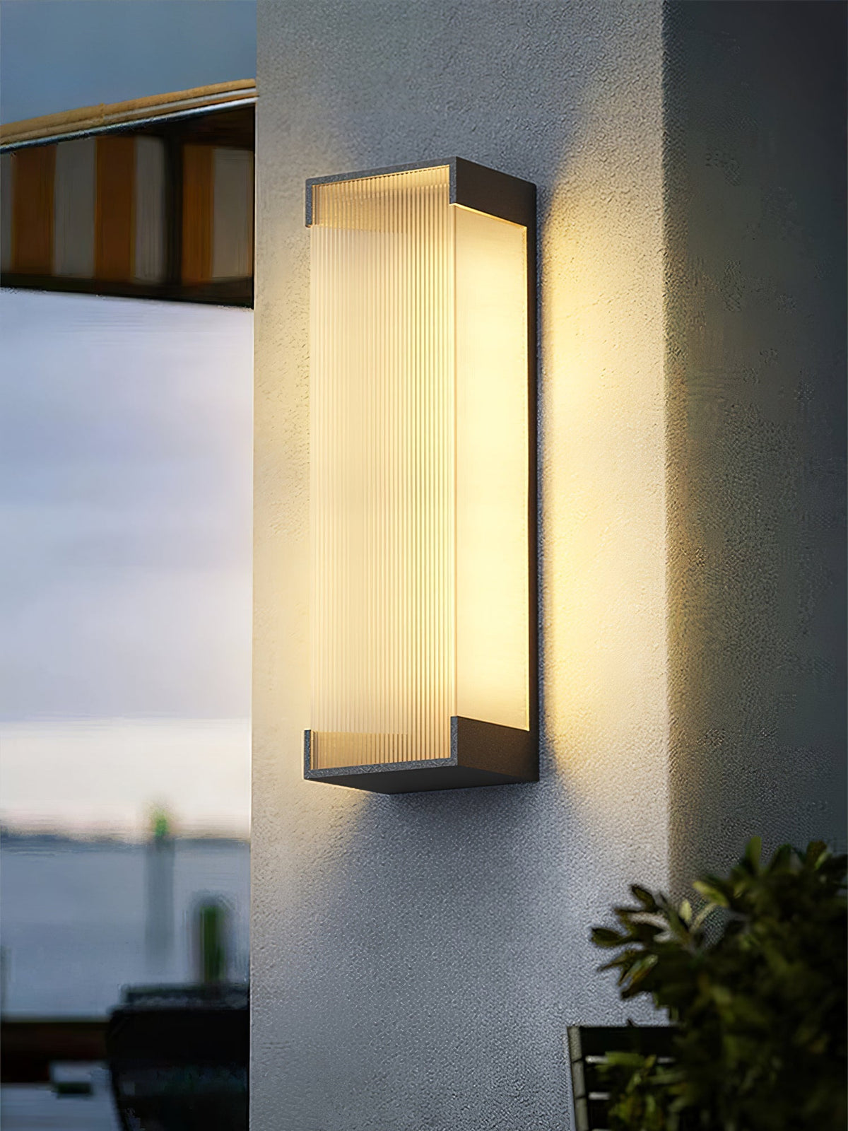 Elaerielle aplique de pared rectangular solar exterior único