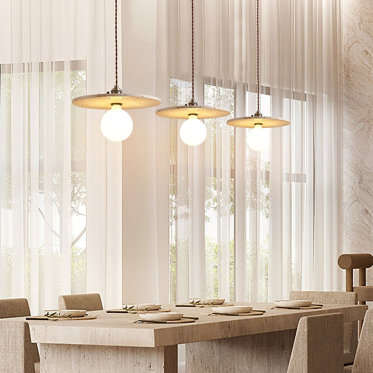 Tavaora lámpara colgante minimalista en travertino