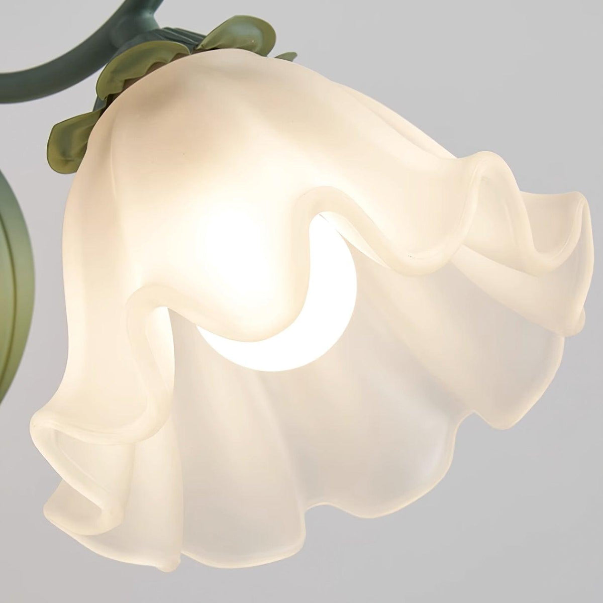 Aplique de pared vintage con sombra floral de vidrio para dormitorio y sala de estar