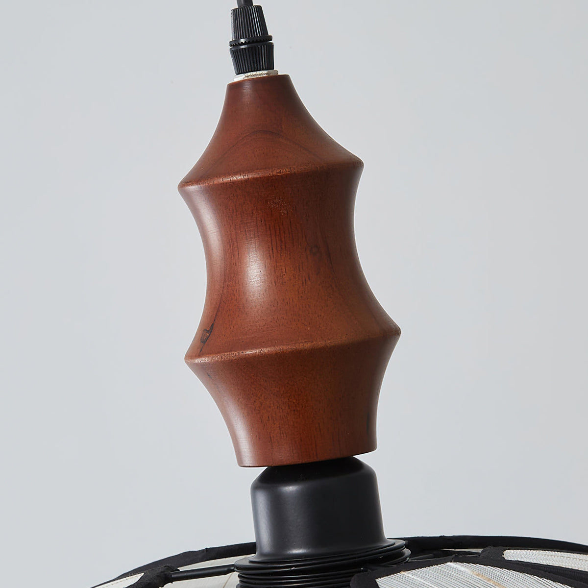 Boho lámpara de techo con borde festoneado en tejido