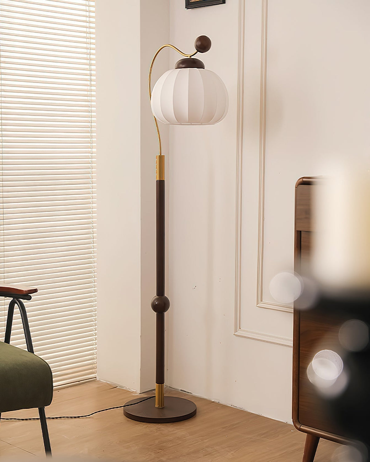 Devenor lámpara de pie de madera de seda